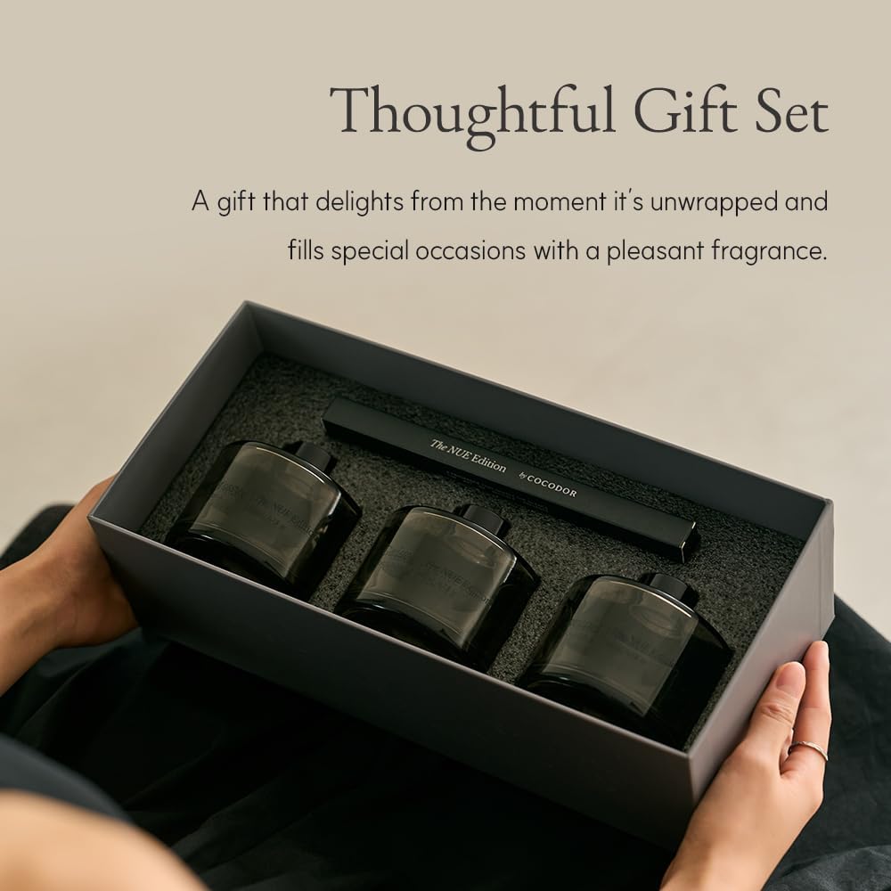 Detalle 1 de Cocod'or PDI34434 Reed Diffuser Set, 3 Scents, Matte Black Glass
