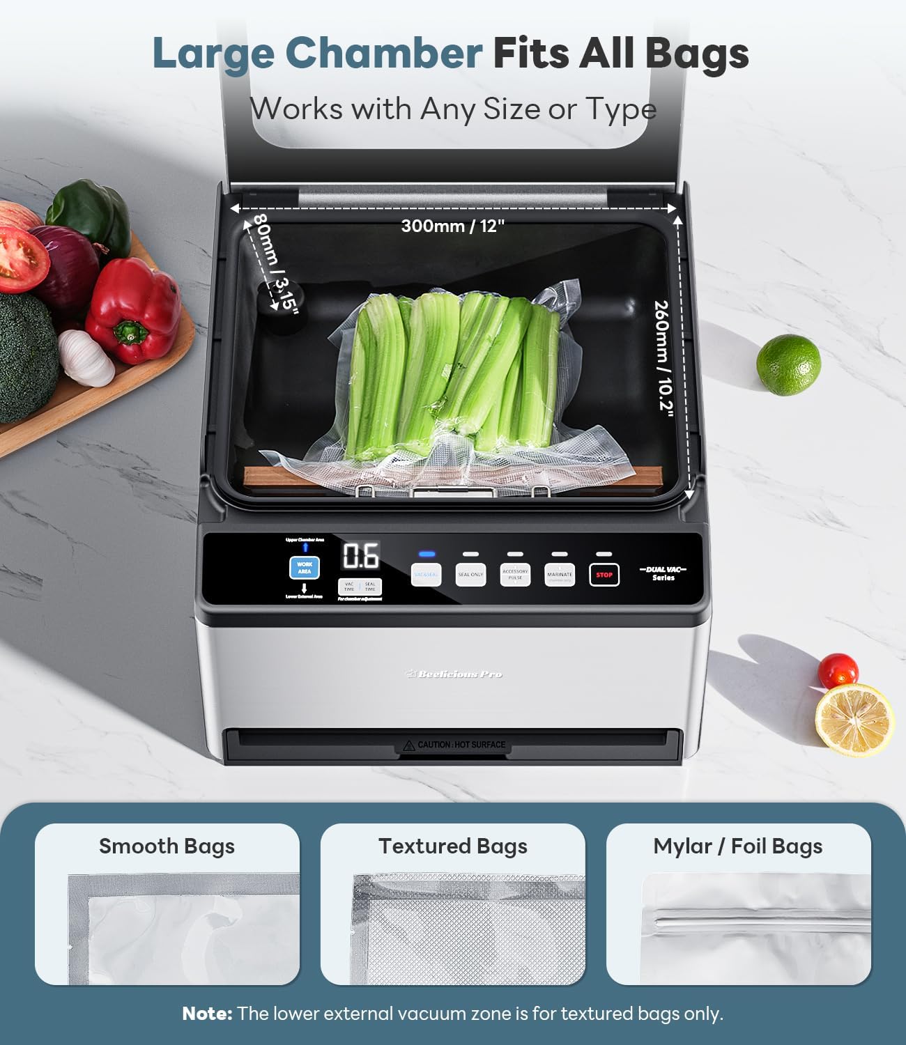 Detalle de DualCore CVS101 Chamber Vacuum Sealer for Liquids & Sous Vide