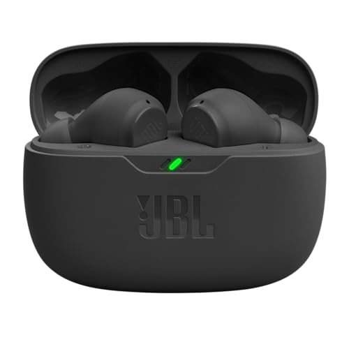 Detalle de JBL Wave Beam: Écouteurs intra-auriculaires sans fil, IP54/IPX2, 32 h d’autonomie, Noir
