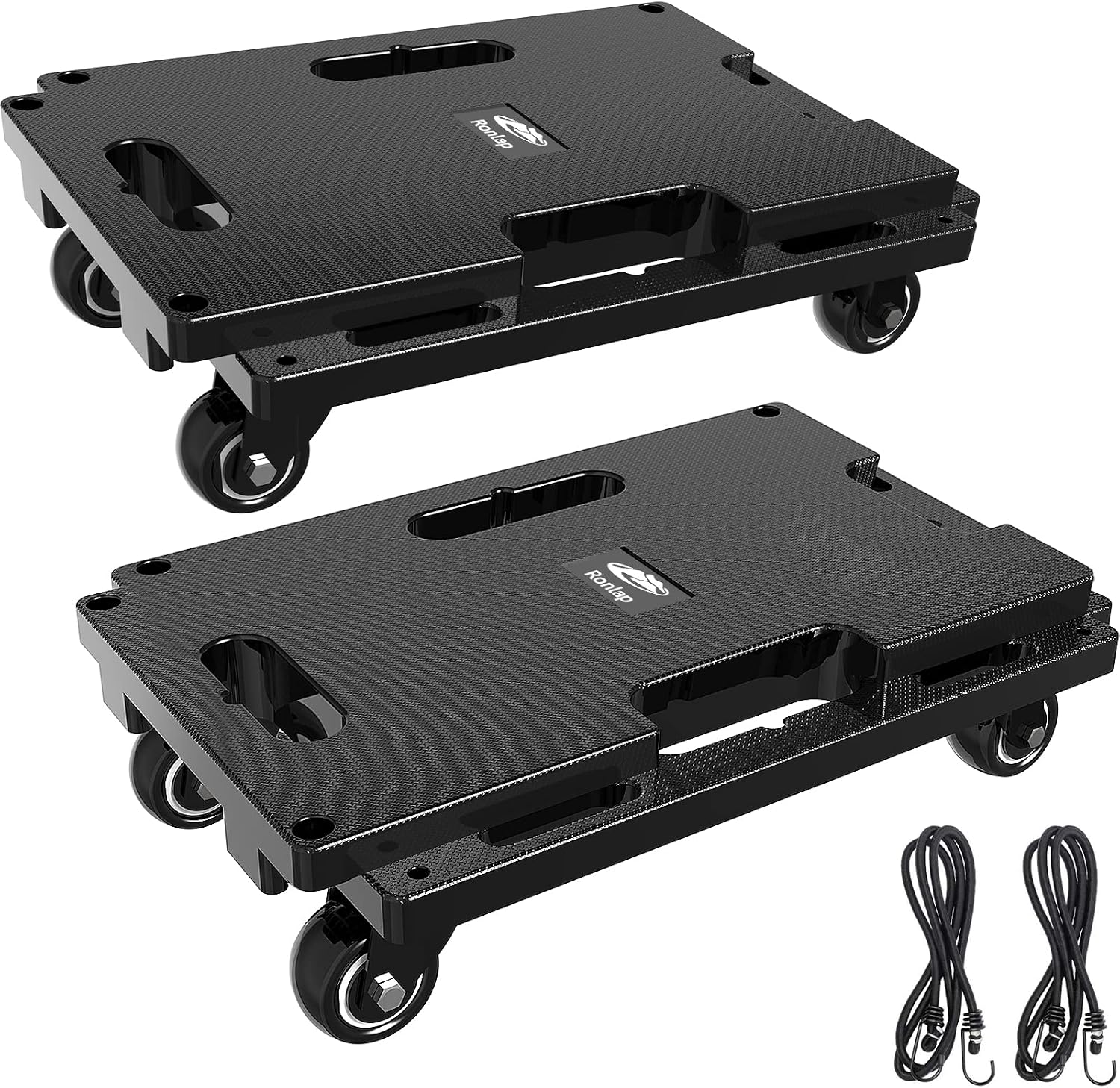 Ronlap Furniture Moving Dolly (2 Pack) – 4-Wheel portable roller dolly with elastic ropes, 400 kg capacity