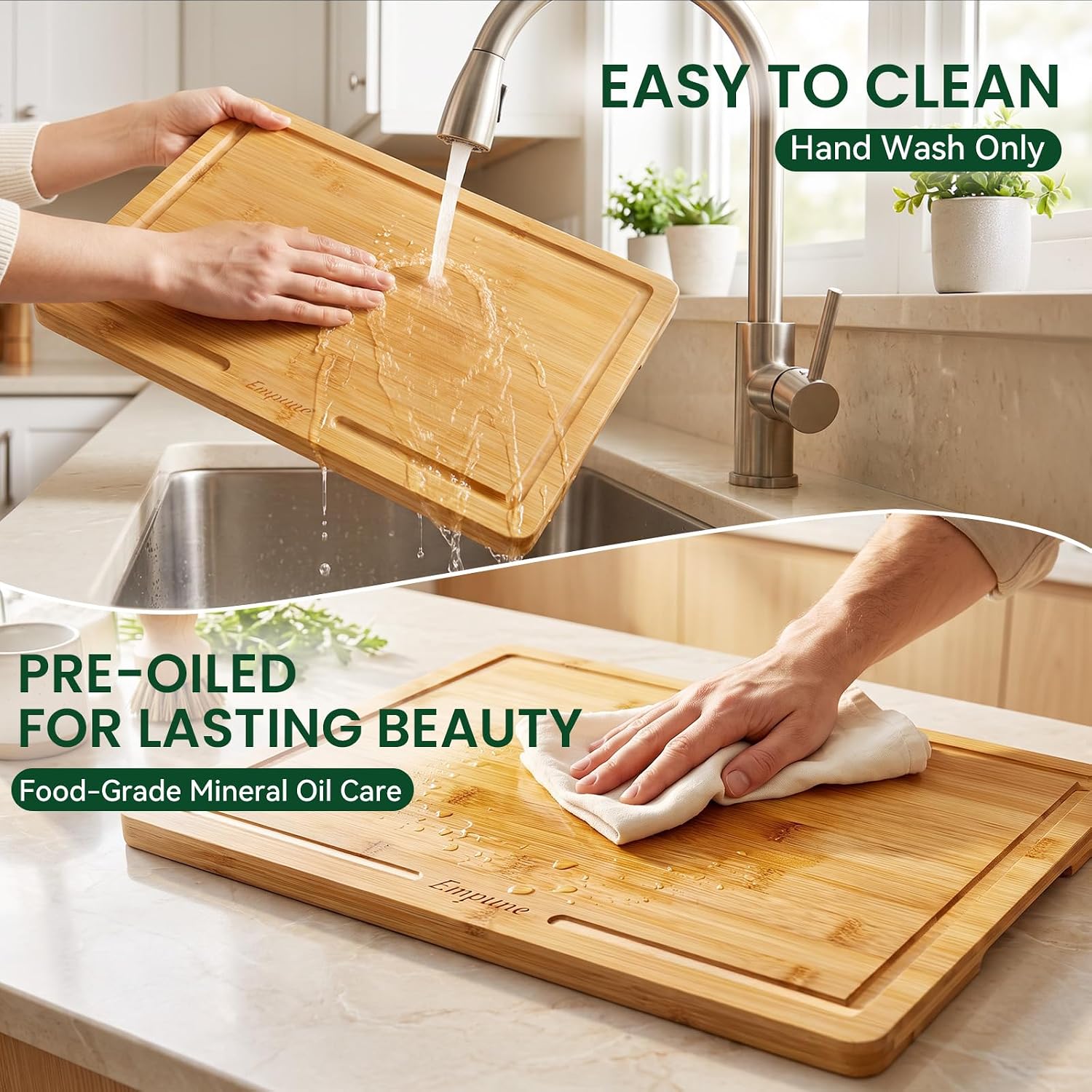 Thumbnail 5 de Empune Bamboo Cutting Board Set for Kitchen 🍽