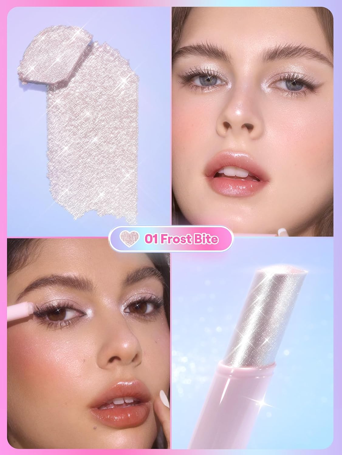 Detalle 2 de SHEGLAM sb251126848188144644 Crystal Jelly Glaze Stick, 01 Frost Bite
