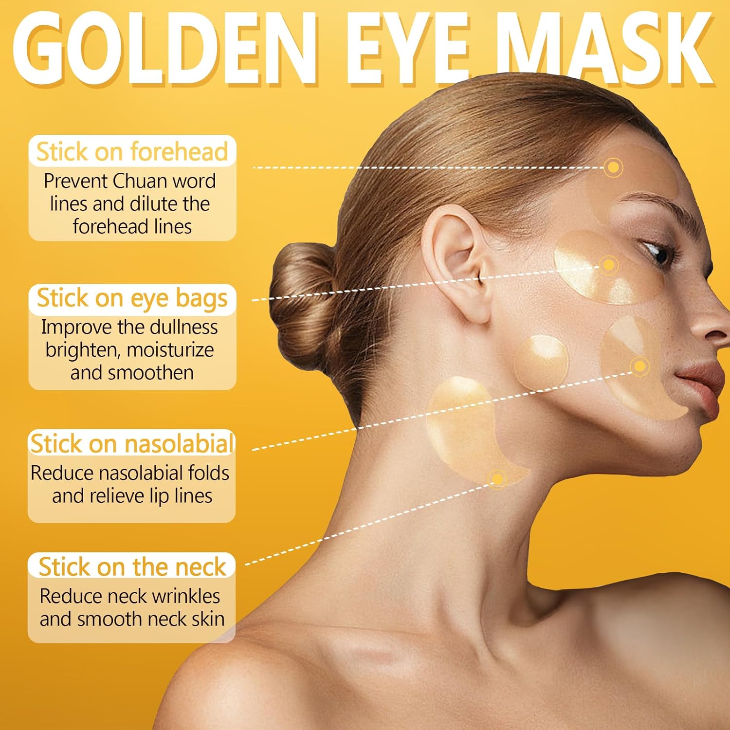 Detalle 2 de Parches Ojos 24K Oro Collagen – Antiarrugas, Hidrata y Reduce Bolsas