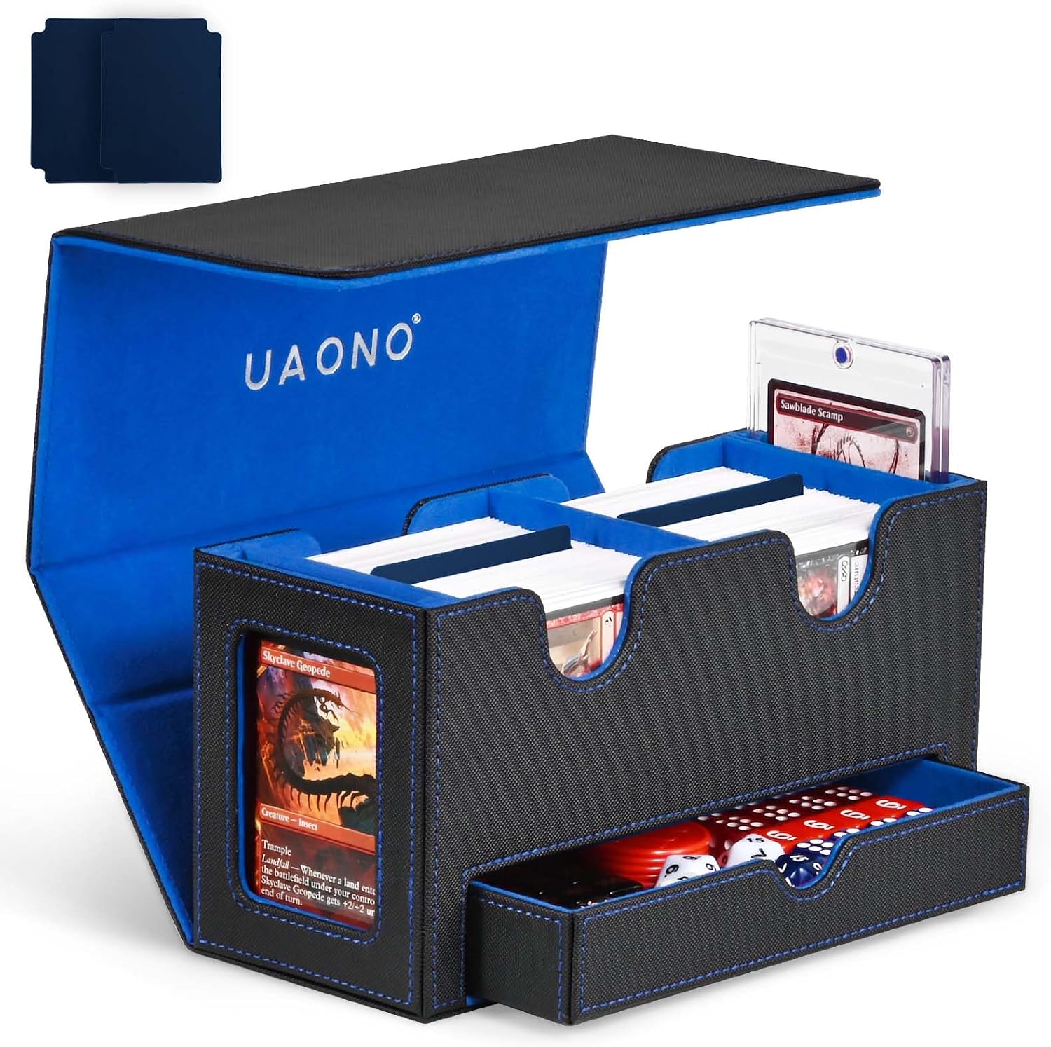 Thumbnail 6 de UAONO MTG Deck Box mit 2 Commander Display und Würfelablage – Doppeldeck-Box für 250+ Karten