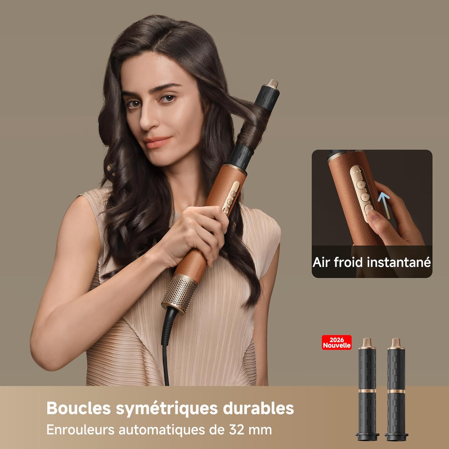 Detalle de DREAME AirStyle Pro — Appareil de coiffure multifonction 7 en 1, vapeur rapide et boucles personnalisables