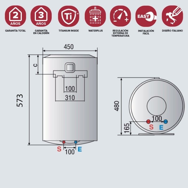 Detalle 2 de Ariston PRO1 R Termo Eléctrico 50 L C