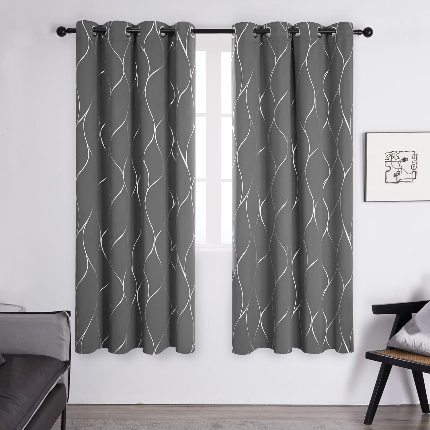 Thumbnail 1 de Deconovo Eyelet Blackout Curtains 66 x 72 cm 🪟