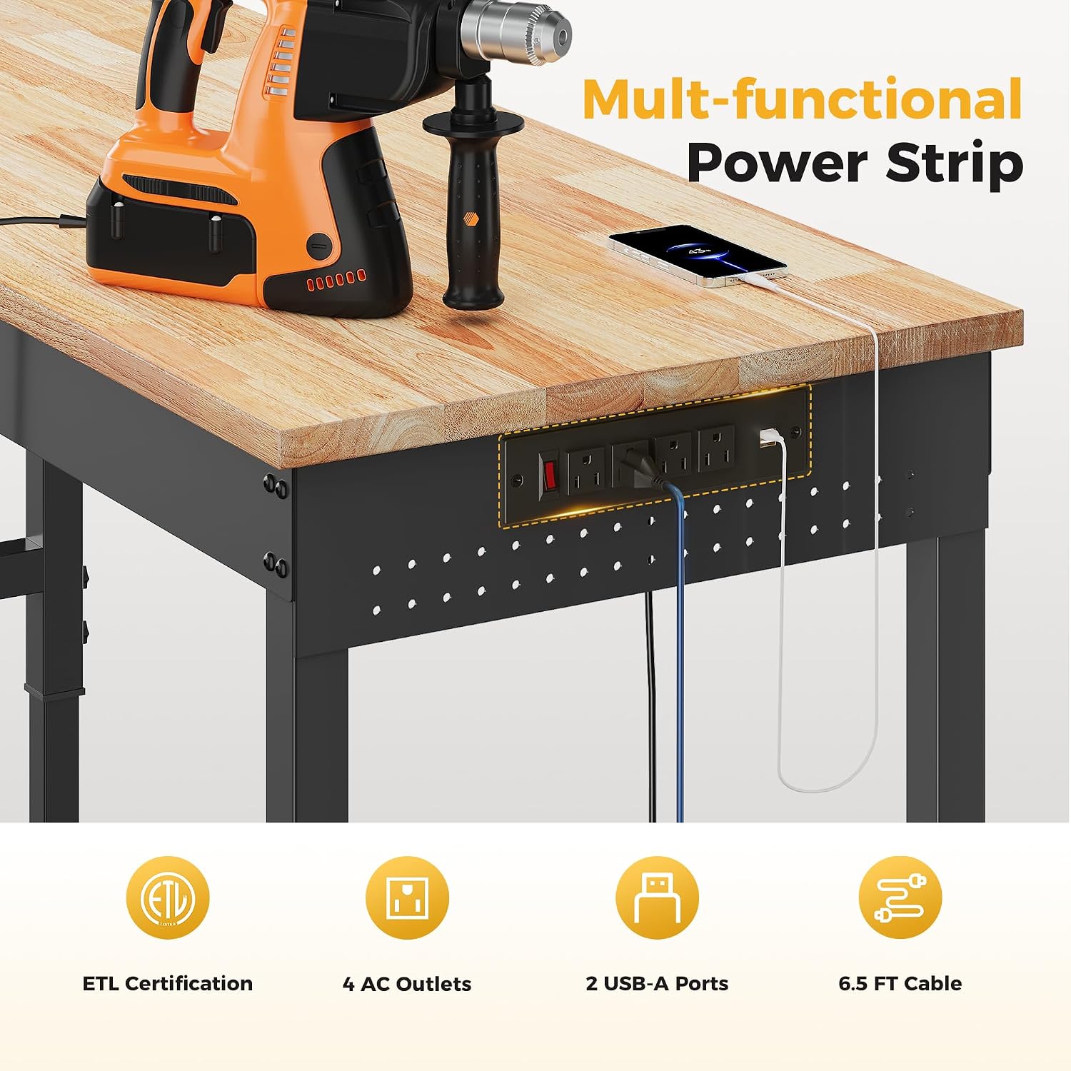 Thumbnail 6 de CAMMOO Adjustable Workbench 60-Inch