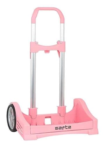 Detalle de SAFTA Carro Evolution para mochilas Rosa Palo | Portamochilas plegable y ergonómico