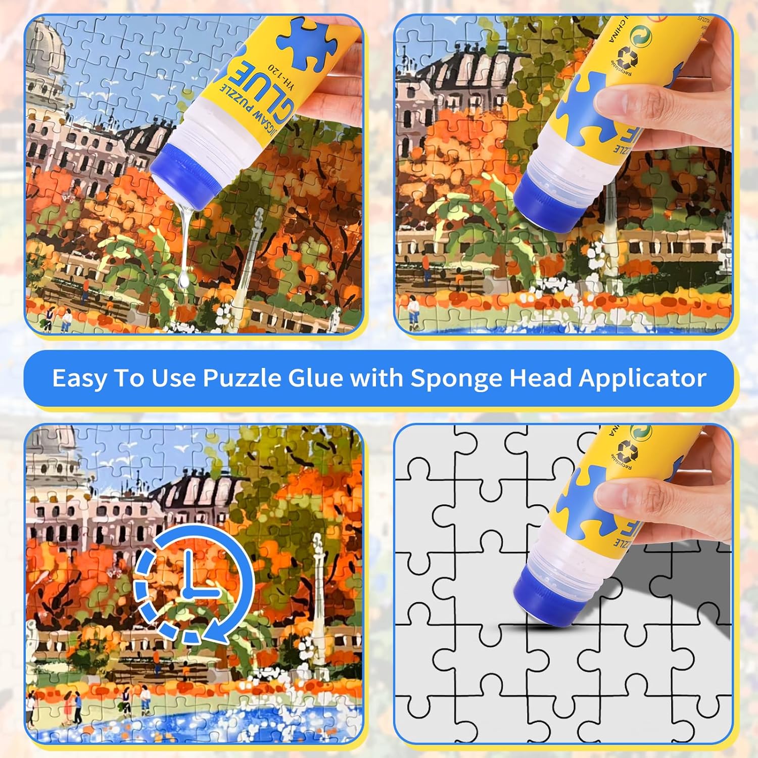 Detalle 2 de Colla per Puzzle Trasparente con Applicatore Facile da Usare – Confezione da 2×120 ml