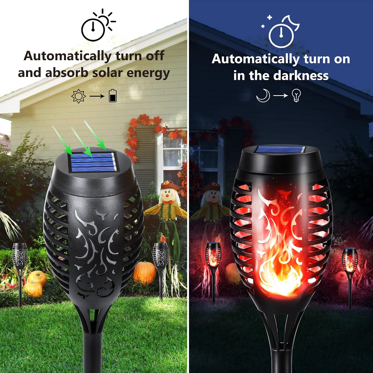 Detalle 2 de Geemoo Solar Flickering Flame Lights 6 Pack