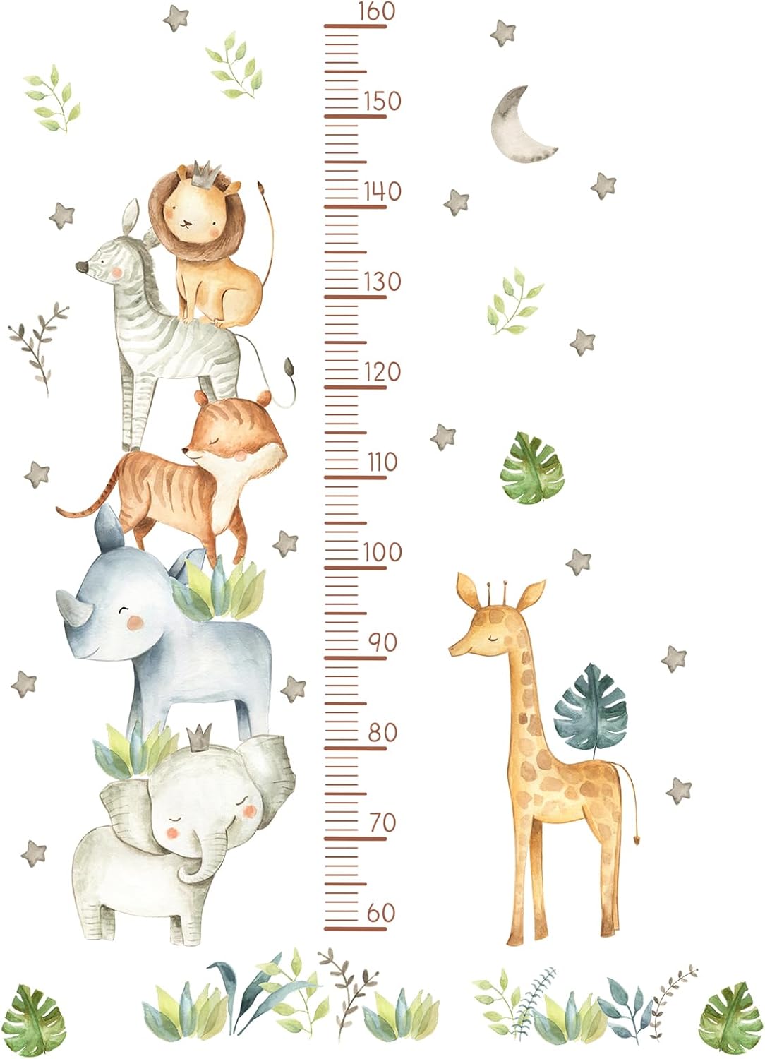 Detalle de Kitnelw dierenmeetlat voor de kinderkamer, 160 cm, pvc