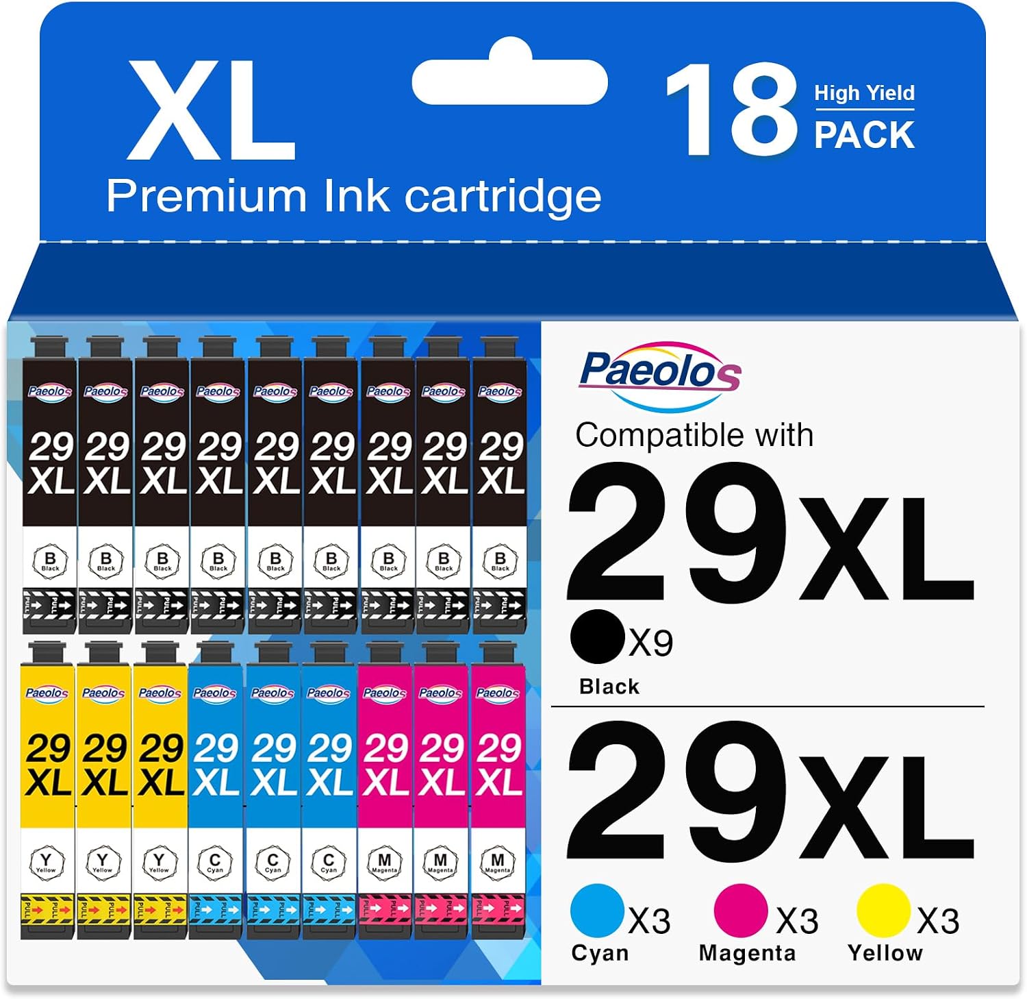Detalle de 29 XL Cartucce Compatibili per Epson: Set da 18 colori Nero-Ciano-Magenta-Giallo per XP-342, XP-245, XP-432 e altri modelli