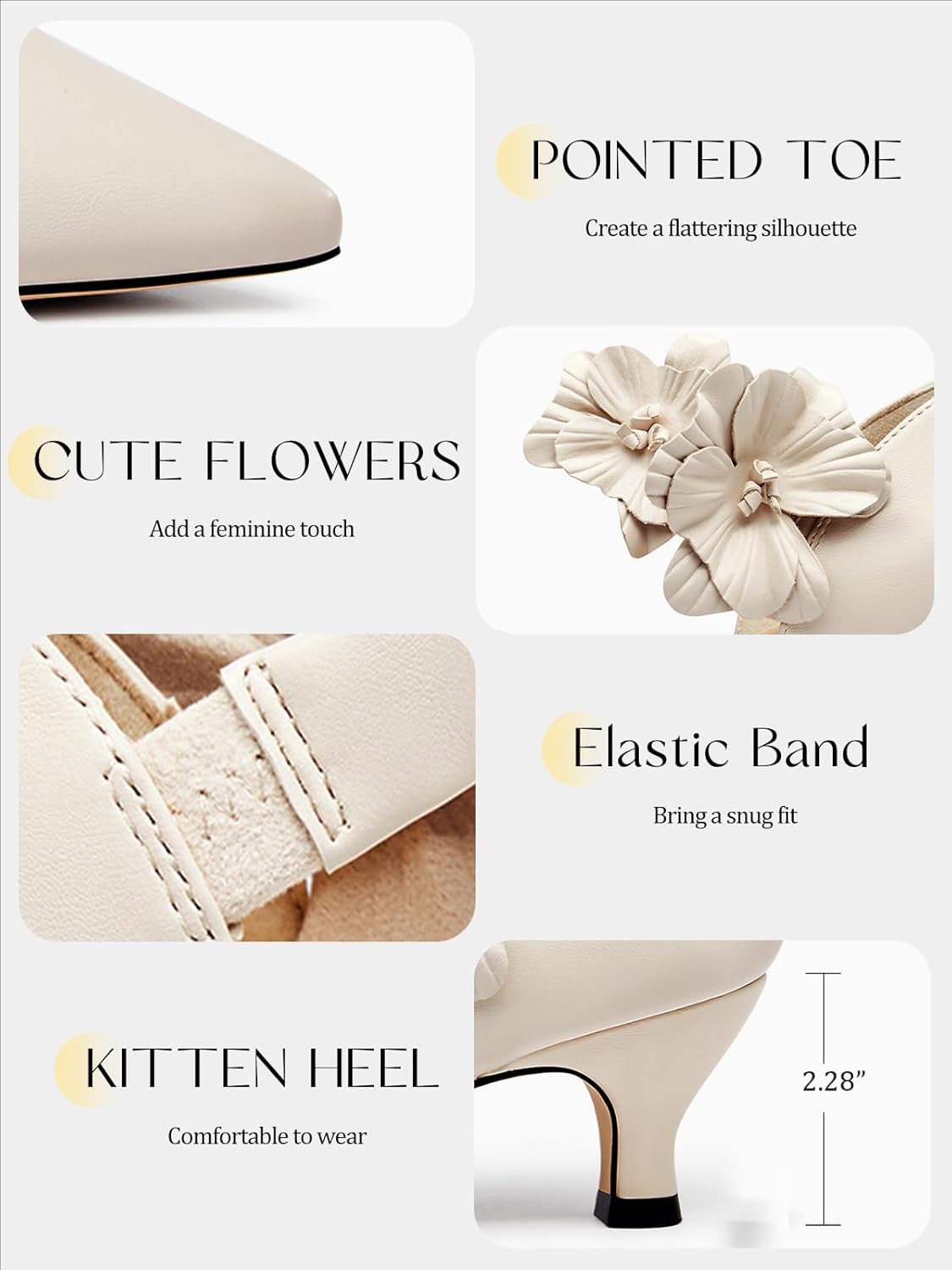 Thumbnail 4 de Coutgo Women's Low Kitten Heels Dressy Shoes