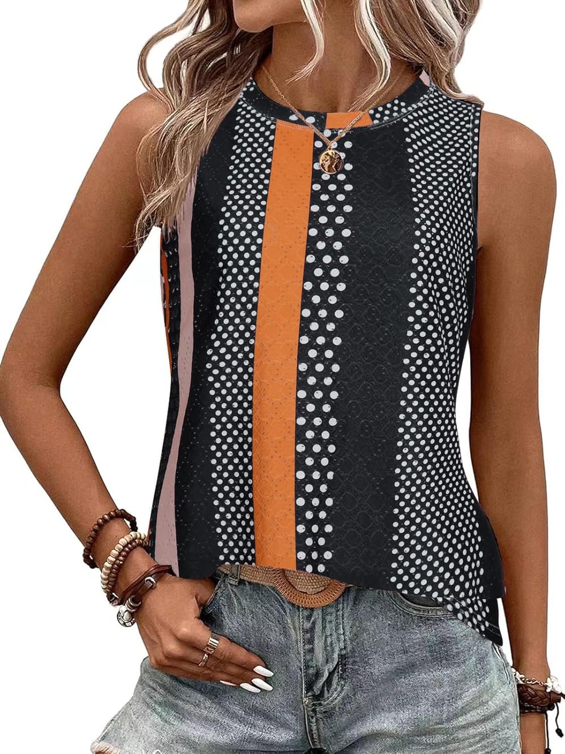 Thumbnail 6 de BAISHENGGT Damen Tank Top Sommer Rundhals Ausgehöhlt – luftiges Basic-Top für vielseitige Looks