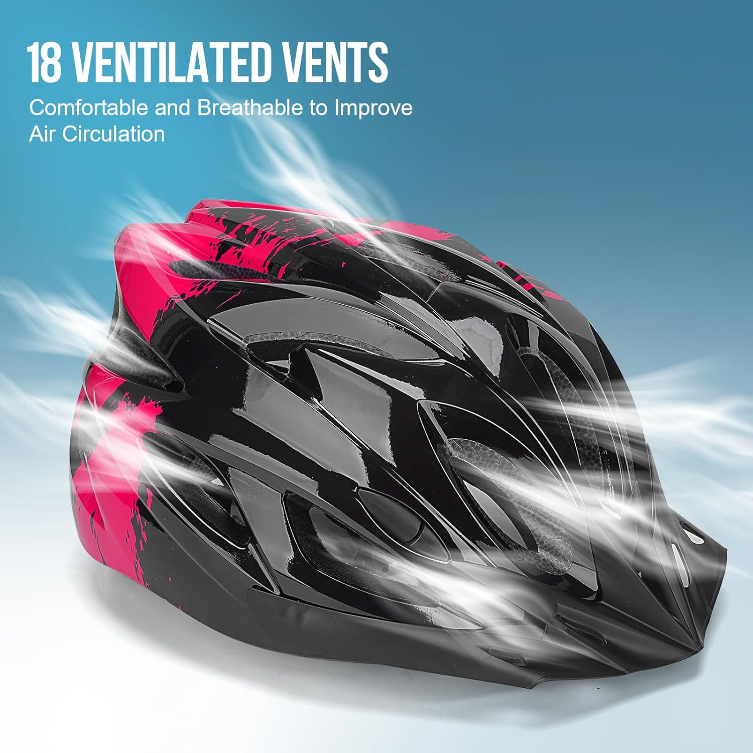 Thumbnail 4 de Cycle Helmet Adults: Lightweight, LED-Backed Bike Helmet with Adjustable Fit (57–62cm) for Men & Women