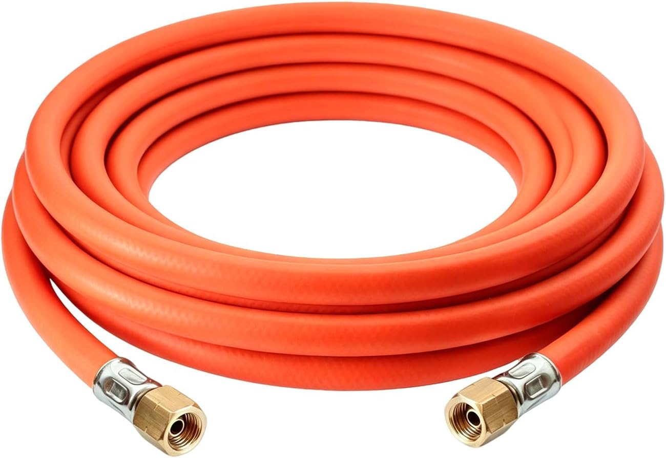 DOMINOX Industrieller Gasschlauch 3 m (Propan/Butan) mit Schelle – 2× G1/4