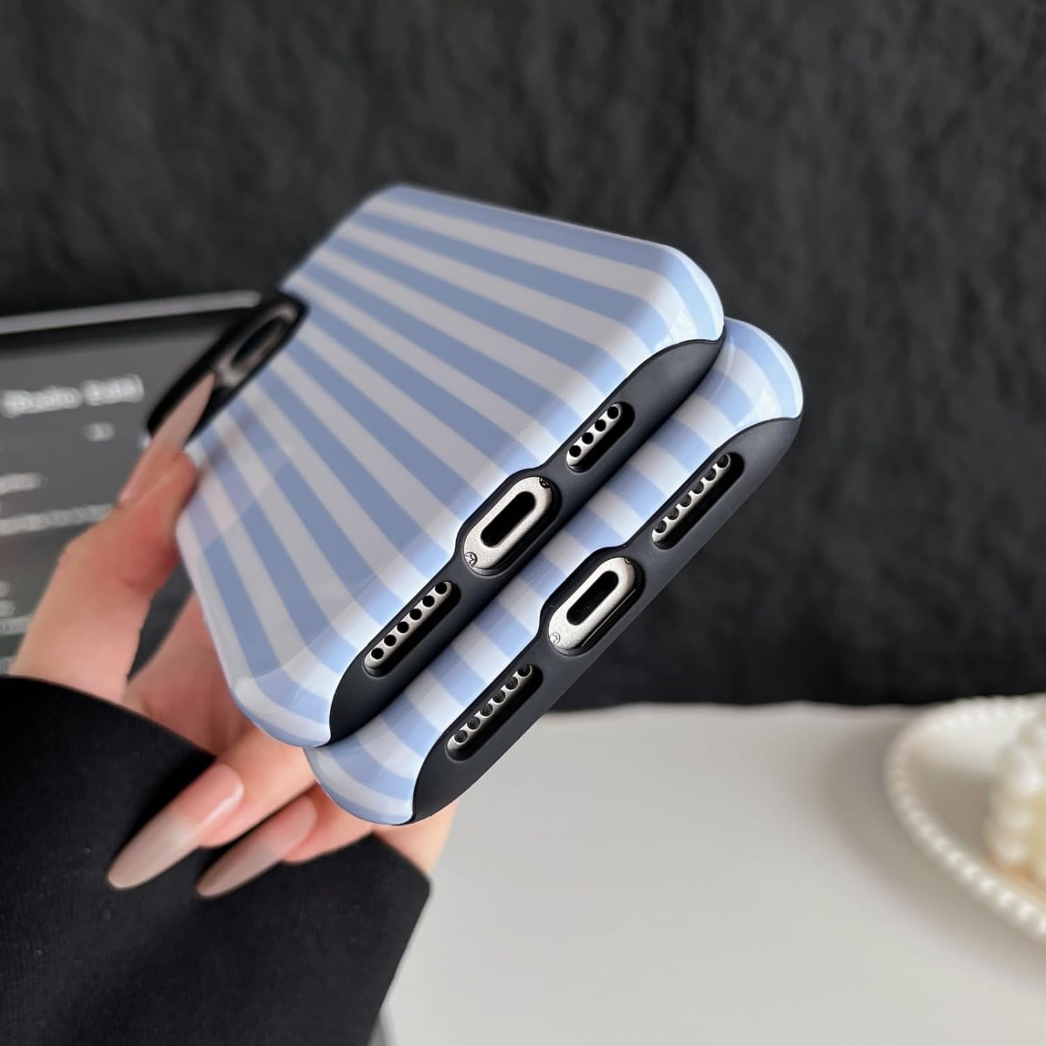 Thumbnail 6 de Longlayss iPhone 17 Pro Stripe Case — Light Blue, Slim Shockproof TPU + PC Cover