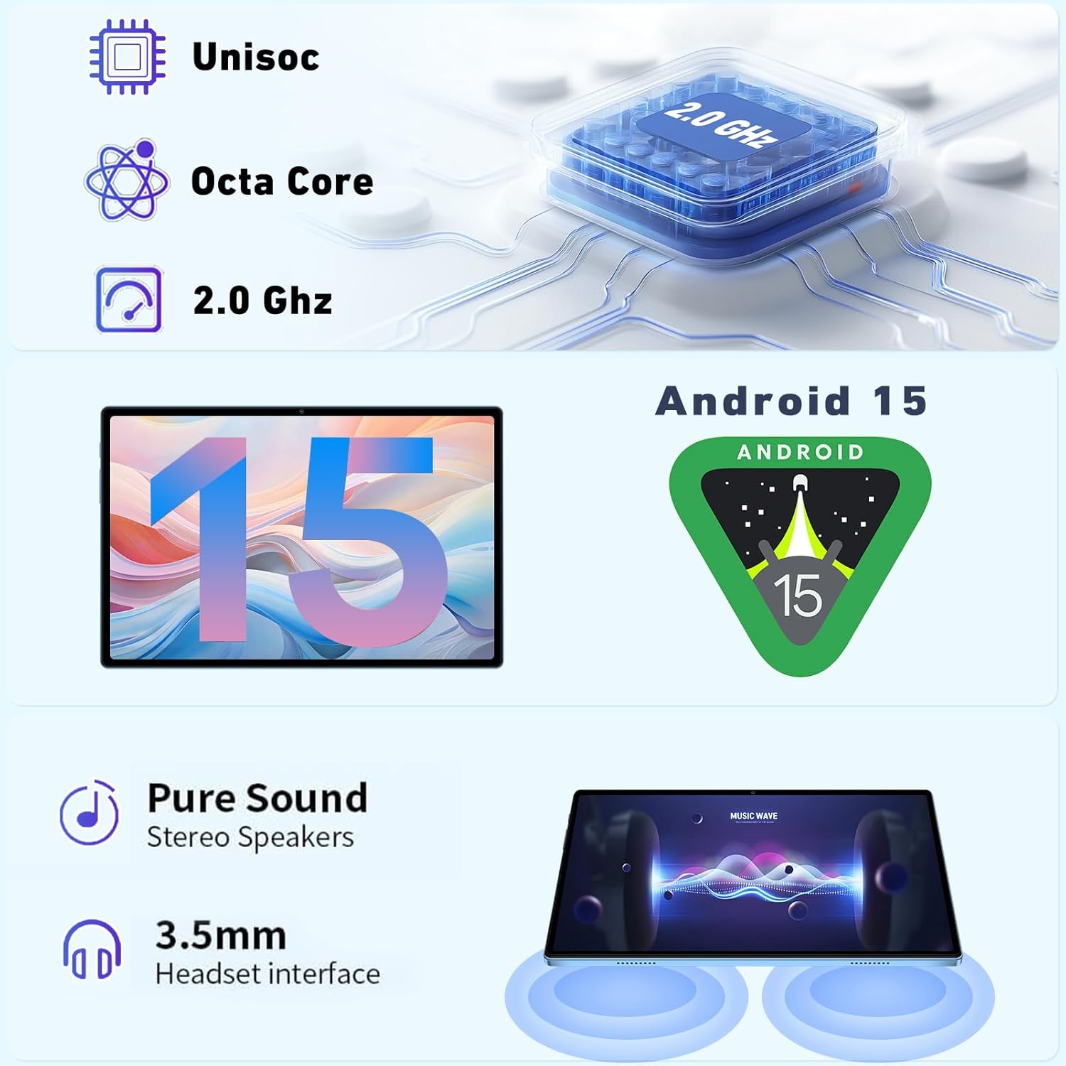 Detalle de 2026 Android 15 tablet 10 inch, 8000mAh