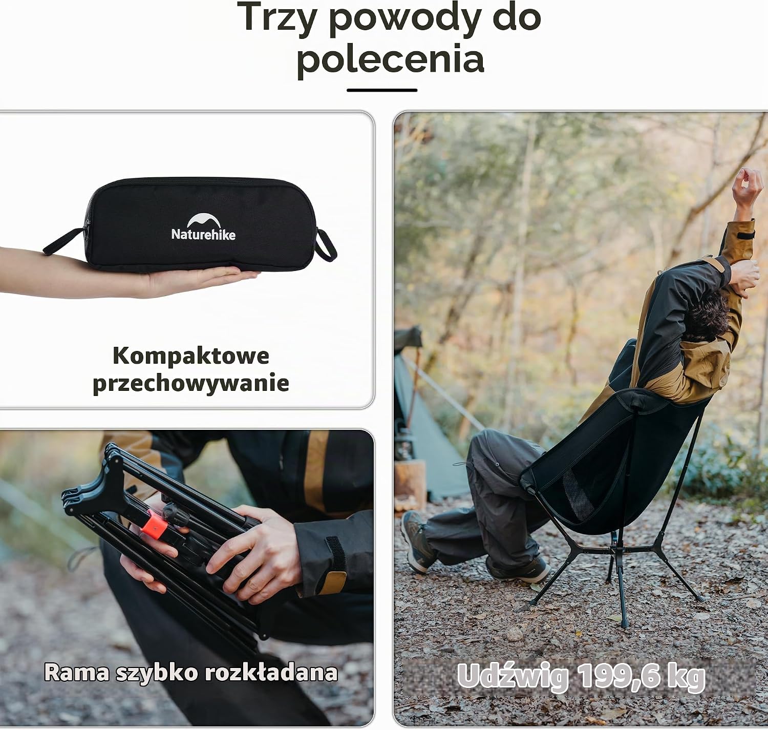 Detalle 2 de Naturehike CNK2550JJ013 YL01 Snap – krzesło kempingowe z aluminiową ramą