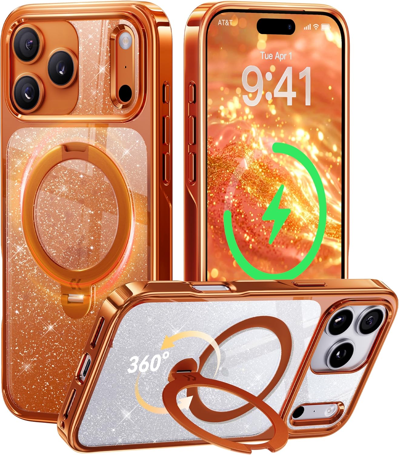 Detalle de CASEKOO Pearl Sparkle 17 Pro Case with Stand