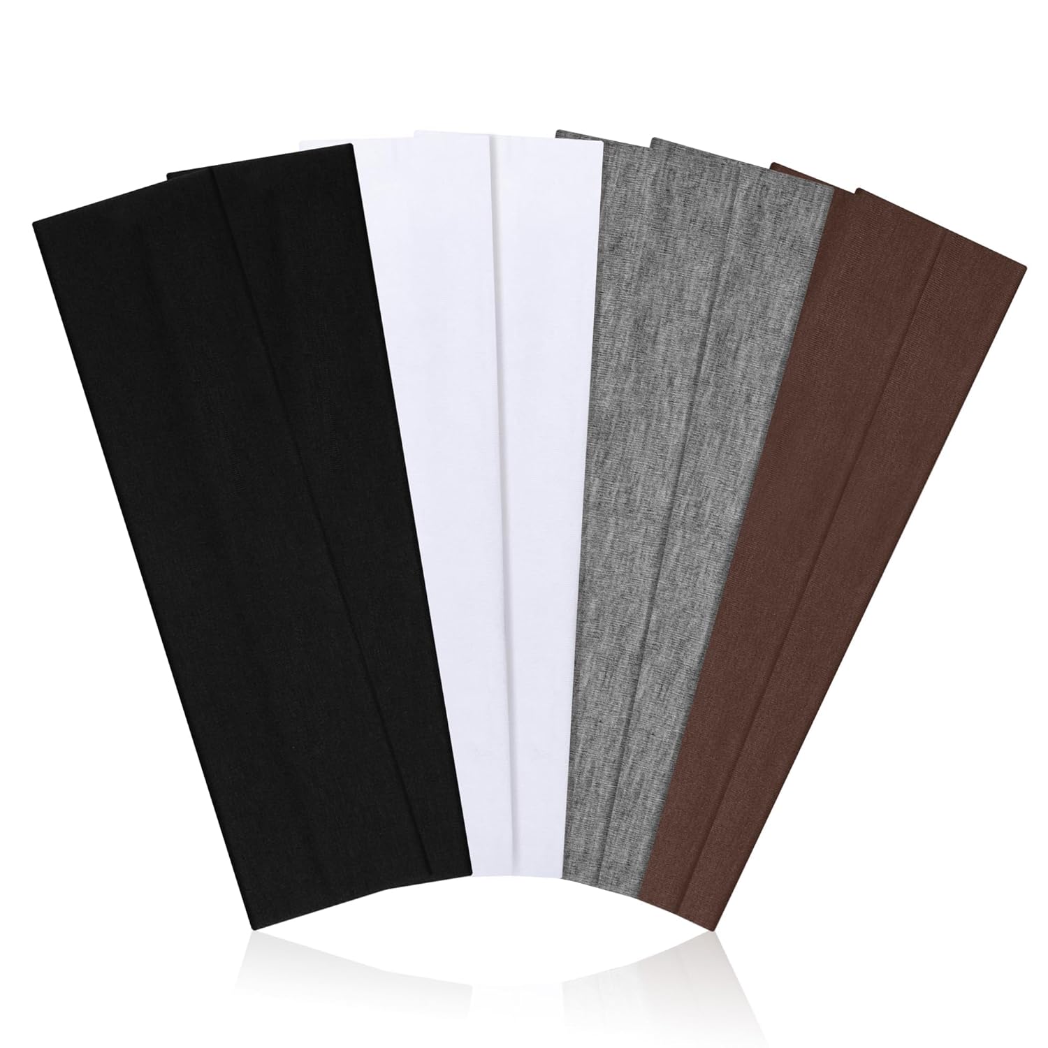 Ztomine Headbands for Women (8-Pack) — Stretchy Non-Slip Soft Cotton Hair Bands for Sports, Workout, Yoga and Running
