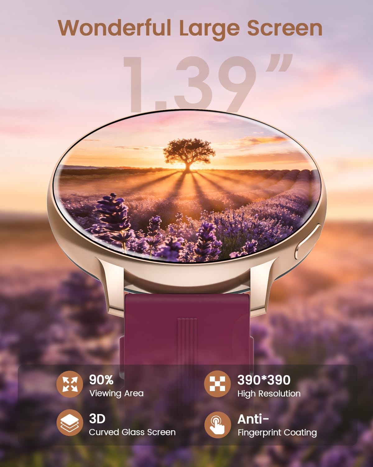 Thumbnail 1 de Montre Connectée Femme Oliimptek 1.39" – Suivi santé, appels Bluetooth et 120+ sports