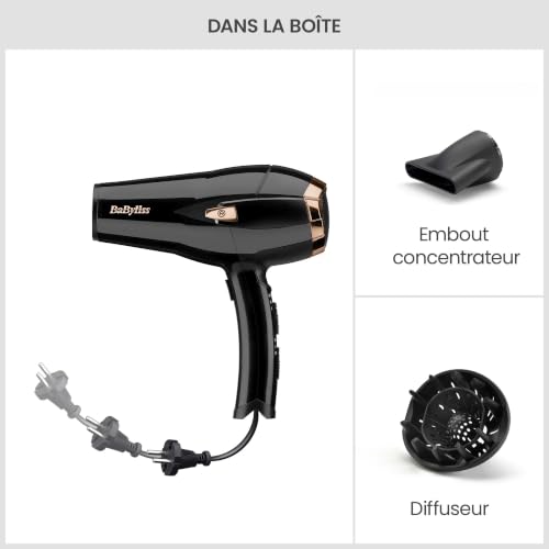 Detalle 2 de BaByliss Sèche-cheveux Cordkeeper 2000W – Sèche-cheveux puissant avec cordon rétractable