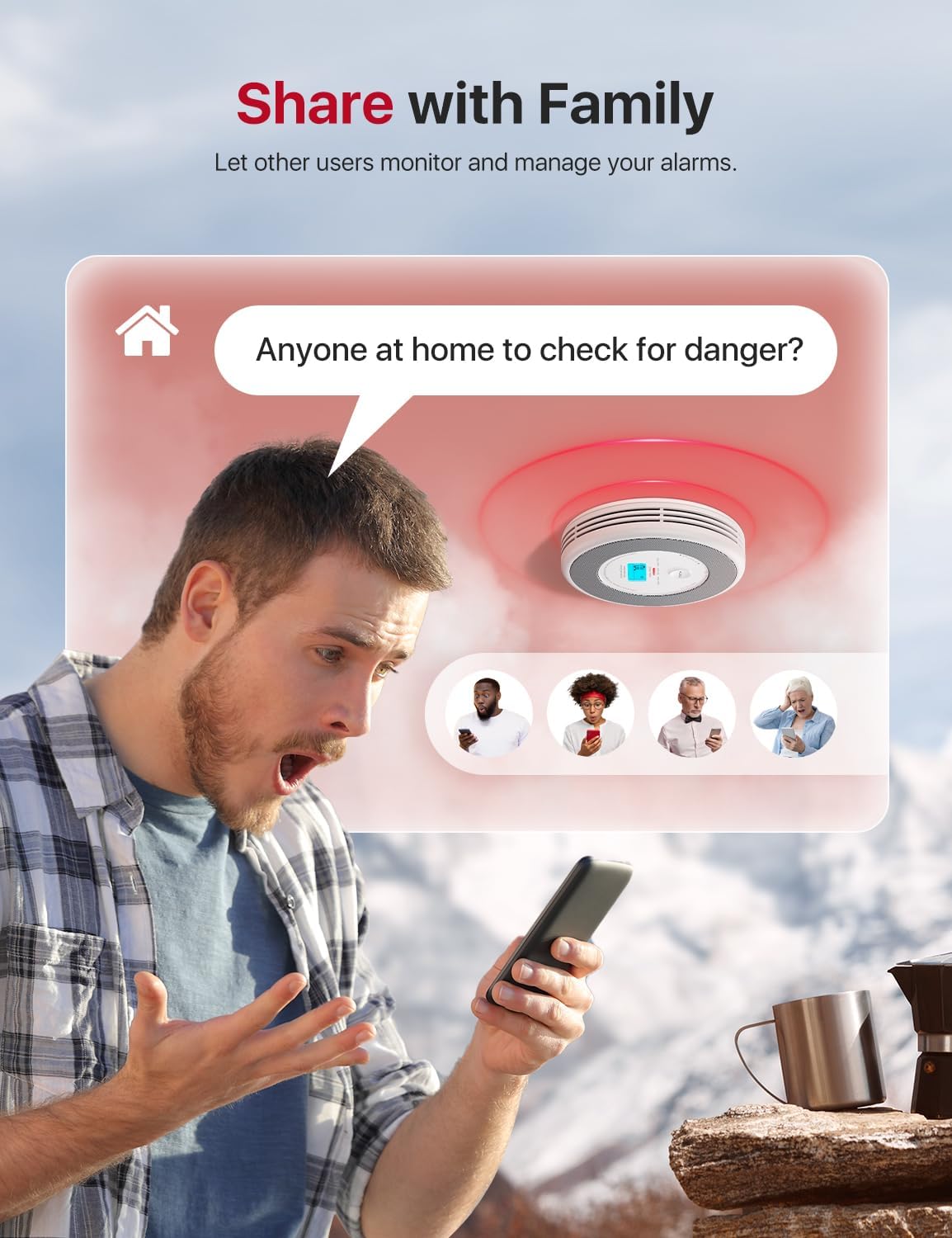 Thumbnail 4 de X-Sense XP0A-iR Wi‑Fi Combination Smoke and Carbon Monoxide Alarm (English Voice Alerts) – 2‑Pack