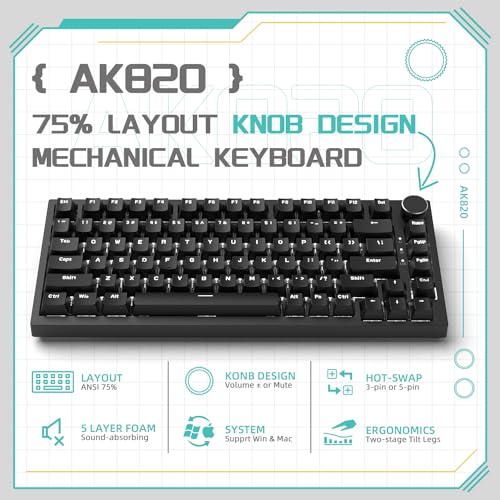 Detalle 2 de YINDIAO AK820 82 teclas teclado mecánico