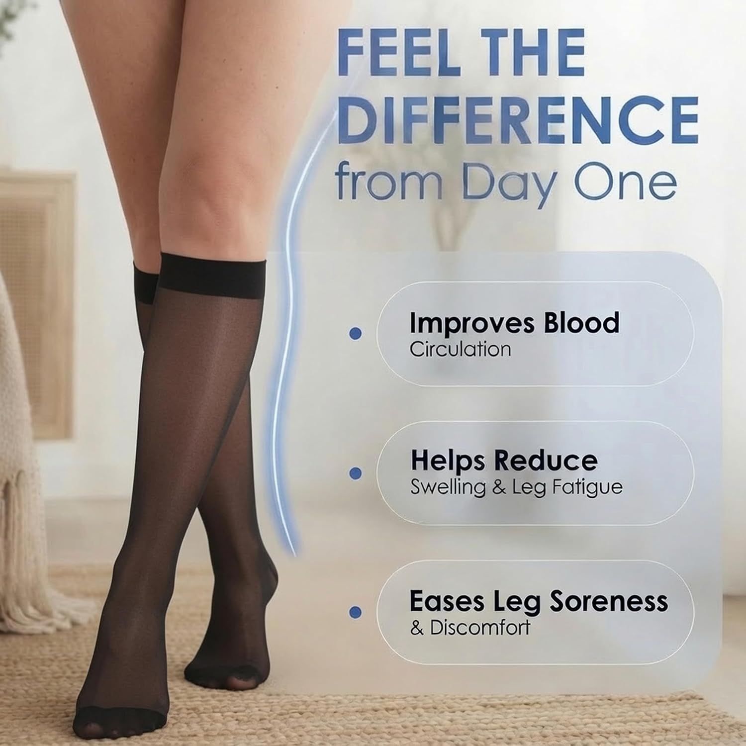 Detalle de ABSOLUTE SUPPORT A101 Sheer Women's Compression Socks, 15-20 mmHg