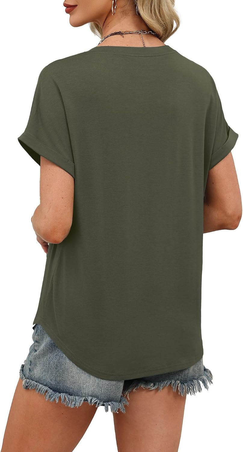Thumbnail 4 de WIHOLL Womens Blouses V‑Neck Short Sleeve