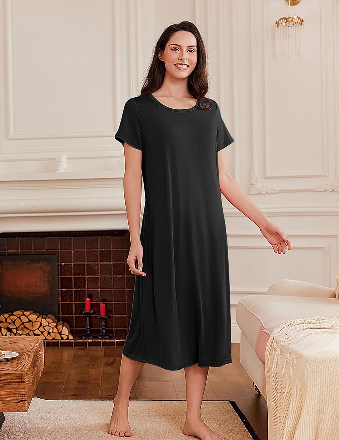 Detalle 2 de Ekouaer Women's Nightgowns, 3-Pack