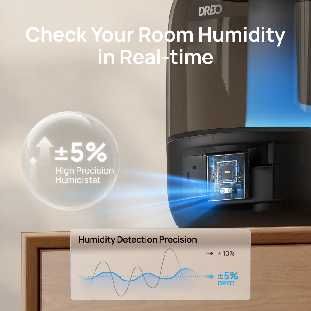 Detalle 2 de DREO Humidifiers for Bedroom 3L Cool Mist