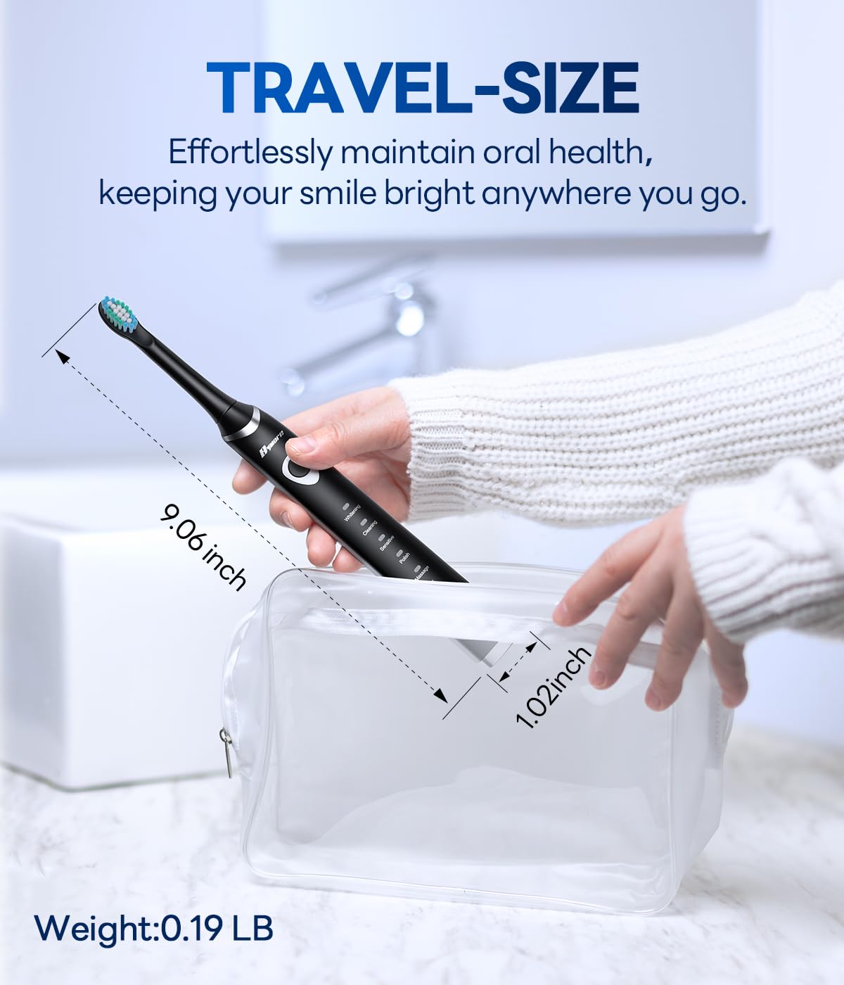 Thumbnail 6 de Bymore Electric Toothbrush for Adults with 8 Heads, 330-Day Battery, 5 Modes – Black