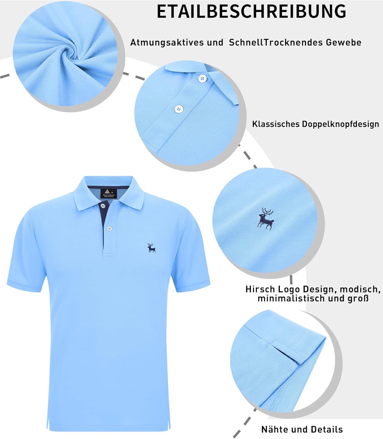 Thumbnail 4 de SwissWell Herren Kurzarm Poloshirt atmungsaktiv – Performance-Shirt für Golf, Sport & Büro