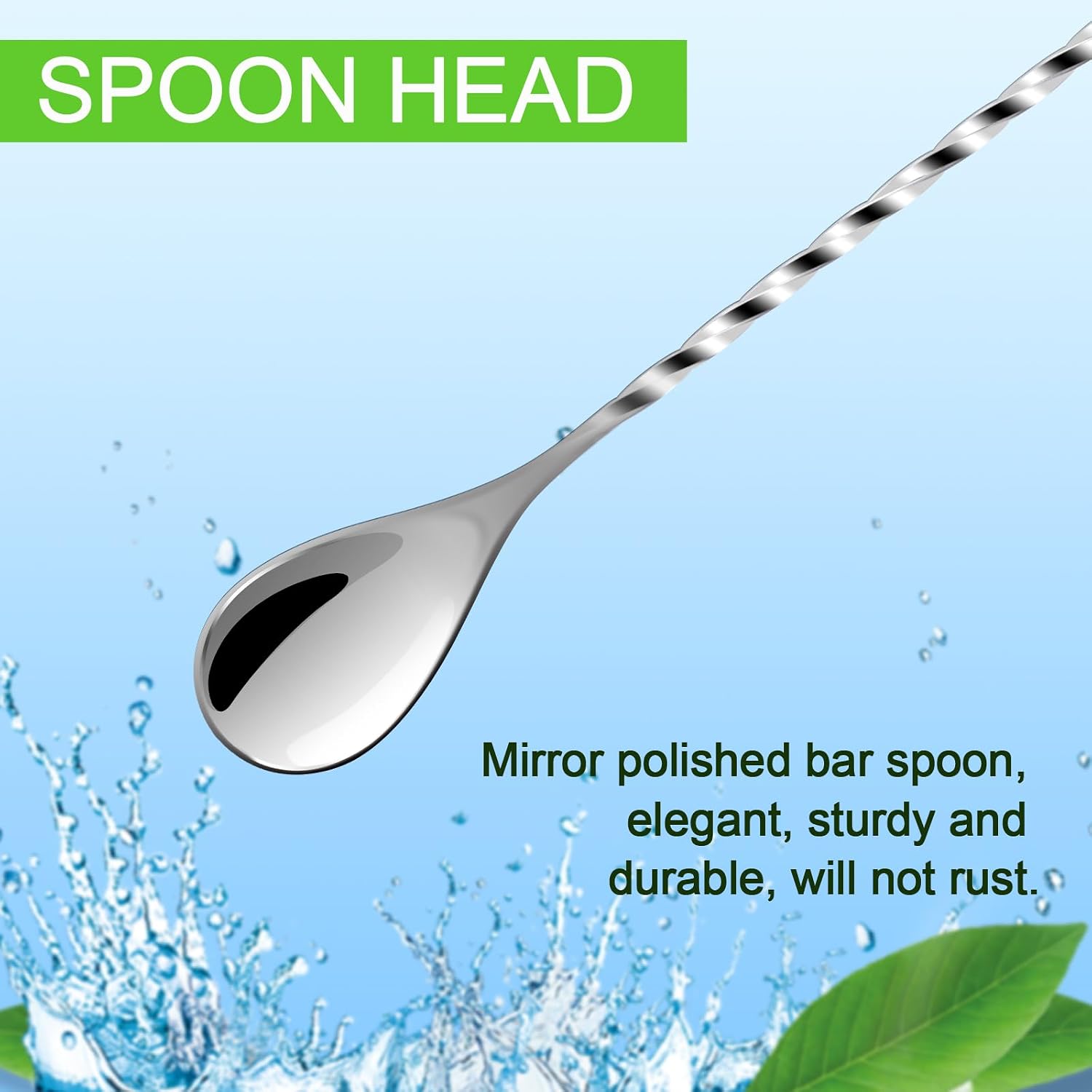 Thumbnail 2 de BRIOUT BarSpoon-12Inch Cocktail Bar Spoon Set, 12-Inch 18/8 Steel