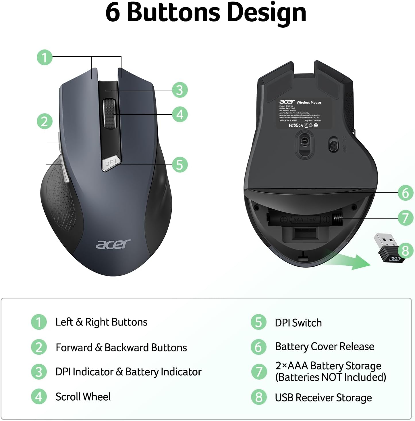 Thumbnail 6 de acer Wireless Mouse 3‑DPI Ergonomic