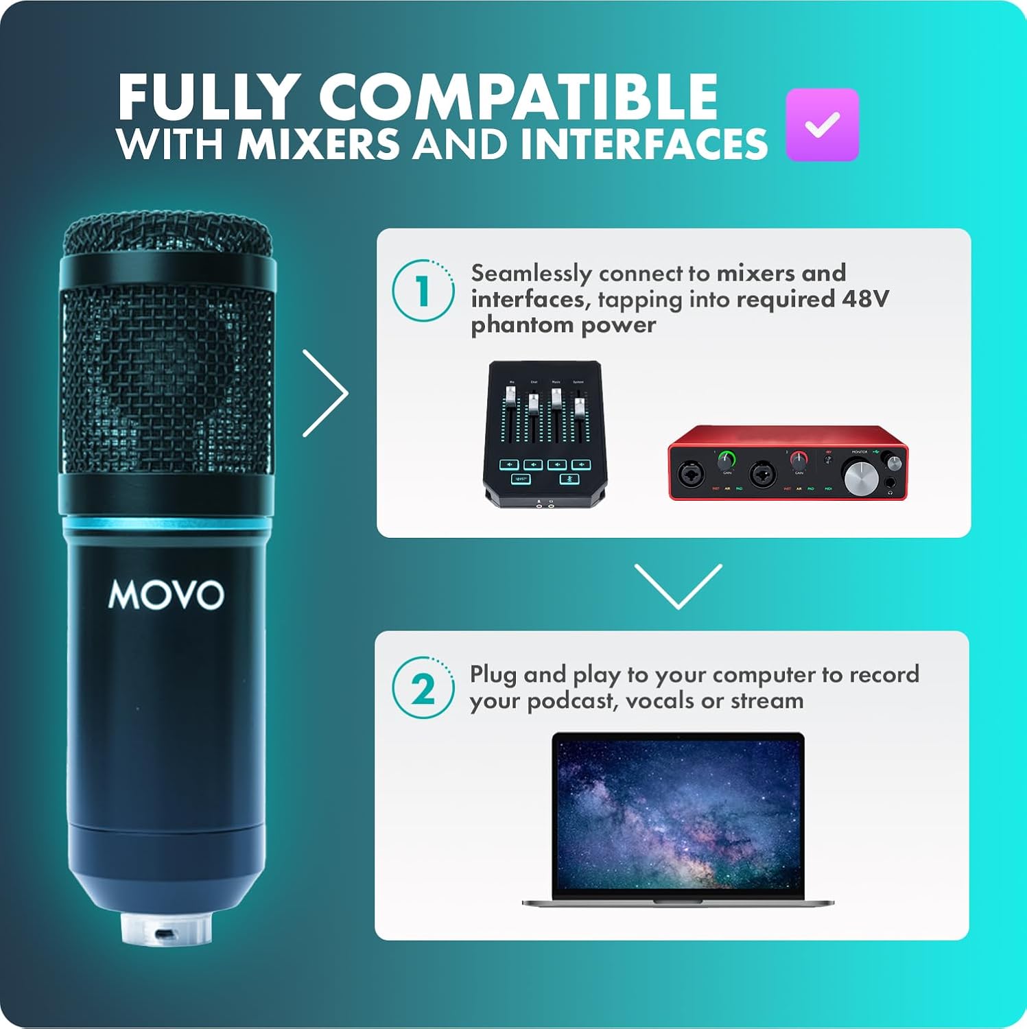 Detalle de Movo Podcast Microphone Bundle, 4-Pack