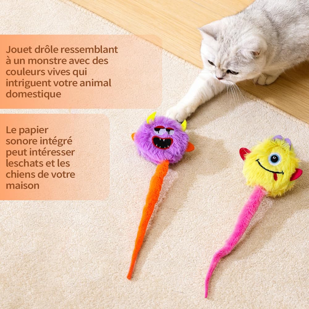 Thumbnail 2 de Générique Lot de 4 Jouets Chat Chien – Monstres en polyester, résistants et lavables