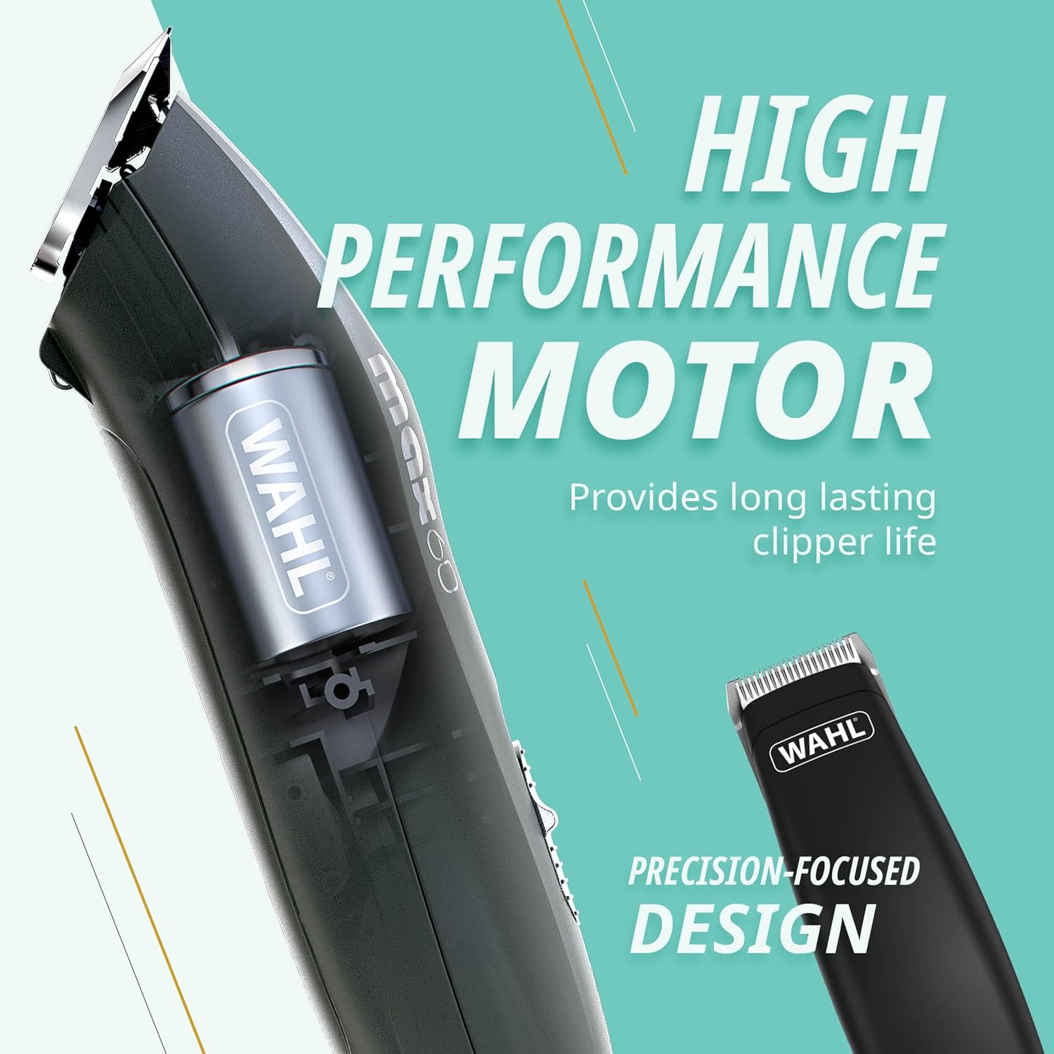 Detalle de Wahl Animal Clipper Kit Max 60 & Pocket Pro : tondeuse sans fil pour chiens et chats, faible vibration