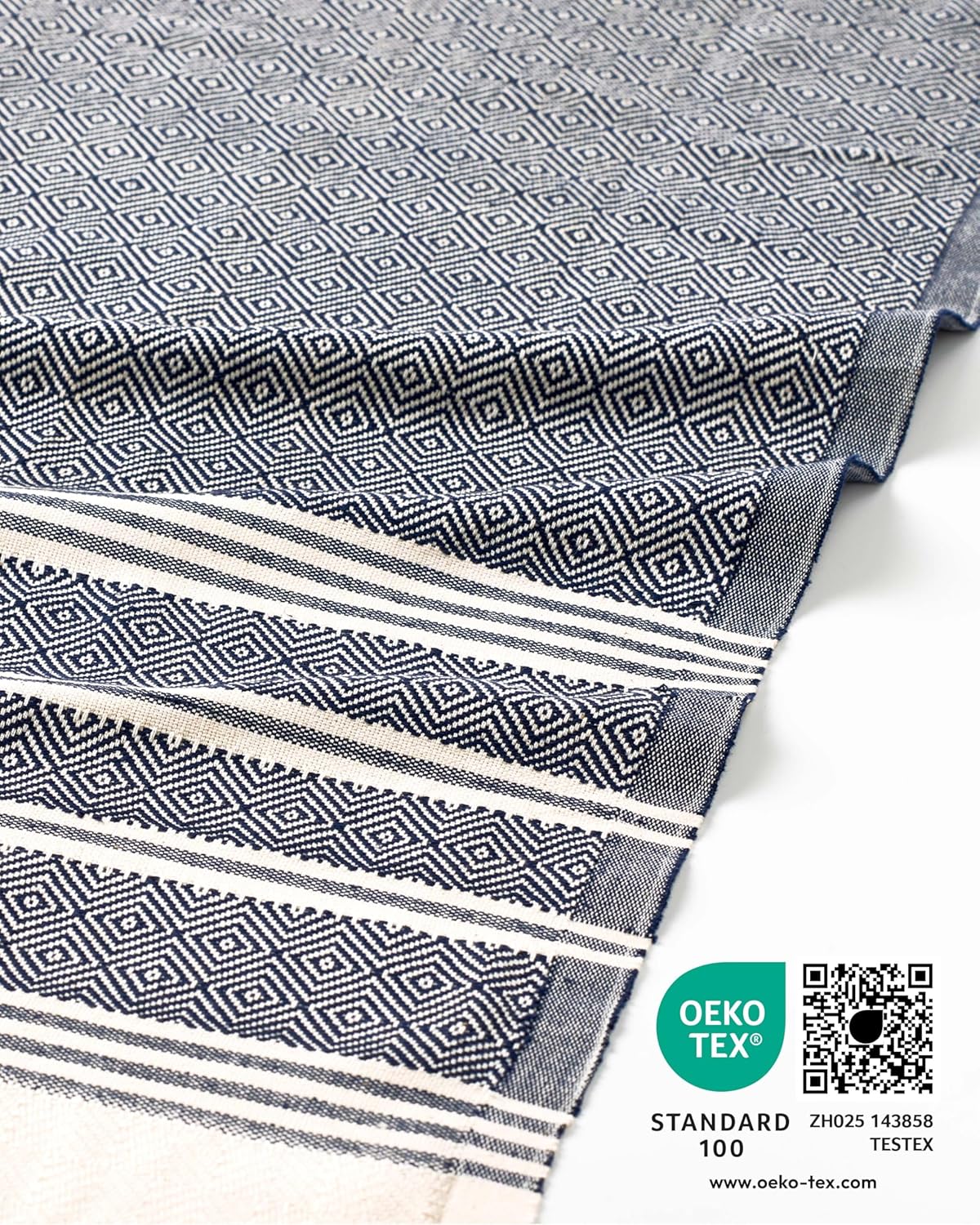 Thumbnail 1 de Fit-Flip Fouta 200x200cm coton 100% bleu marine