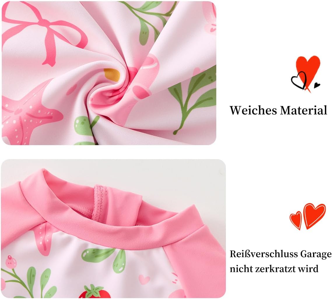 Detalle 2 de UMELOK Baby Badebekleidung Mädchen Badeanzug mit Sonnenhut UV Schutz – UPF 50+