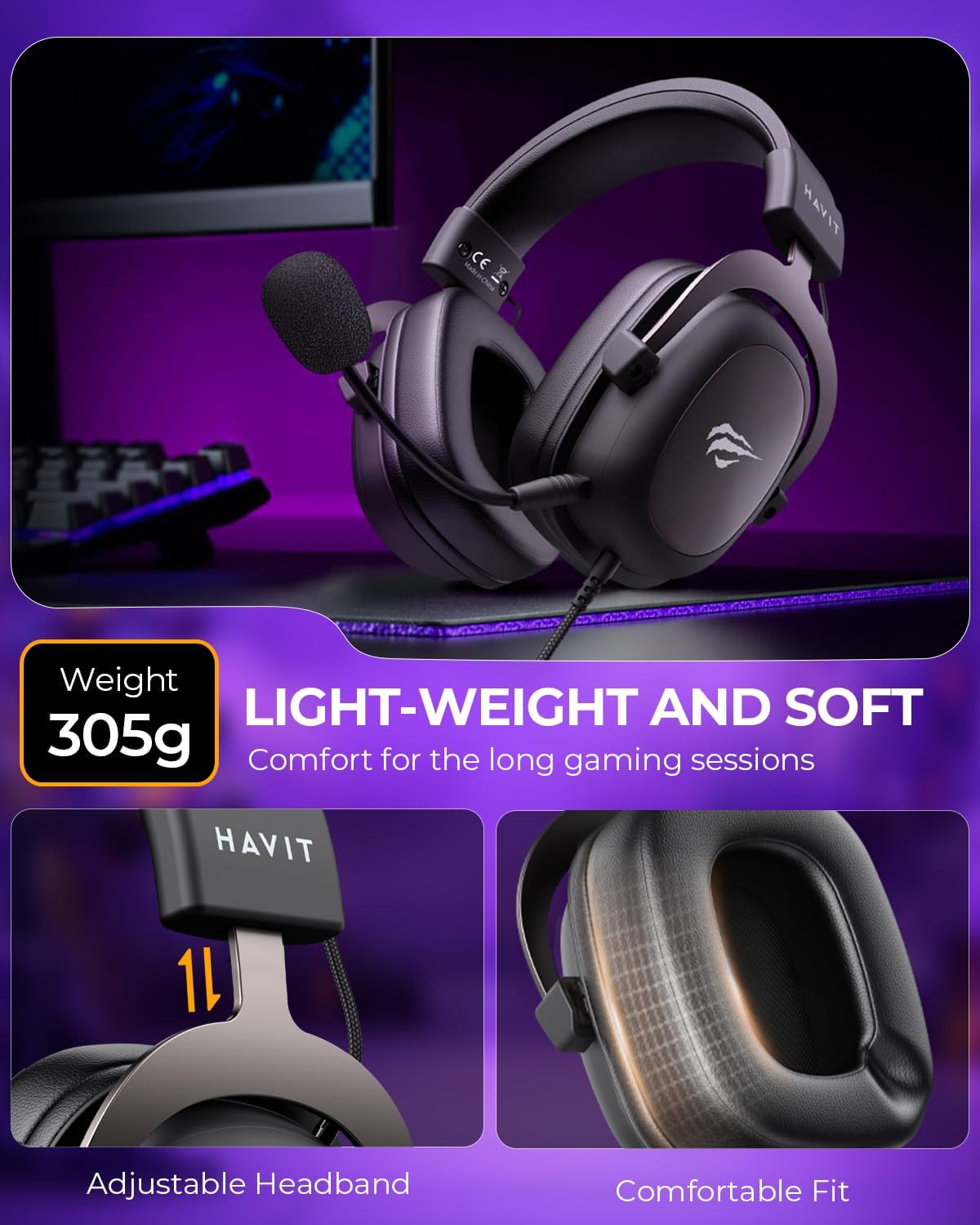 Thumbnail 5 de Havit H2002d 53mm Gaming Headset
