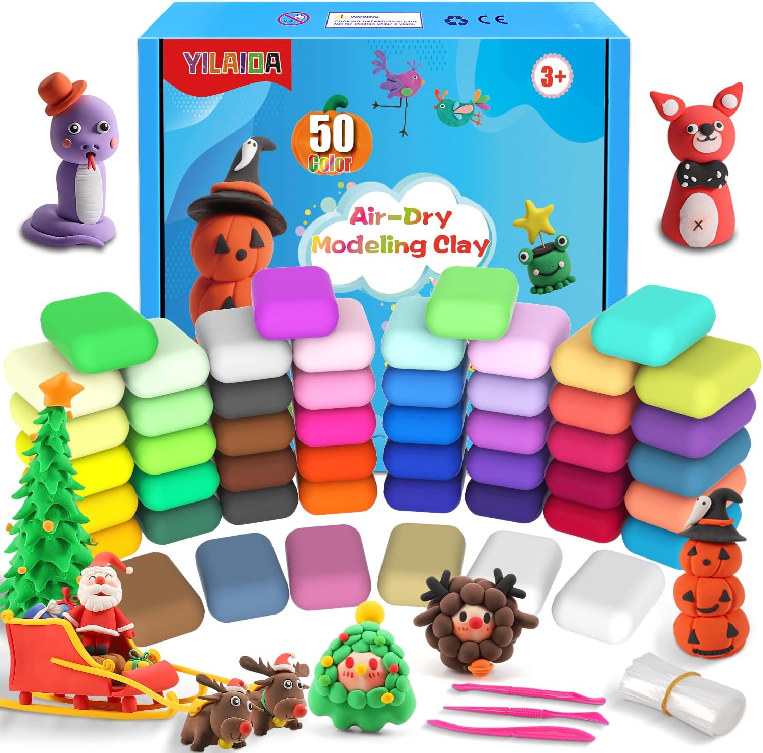 Air Dry Clay 50 Colours modelling kit 🎨