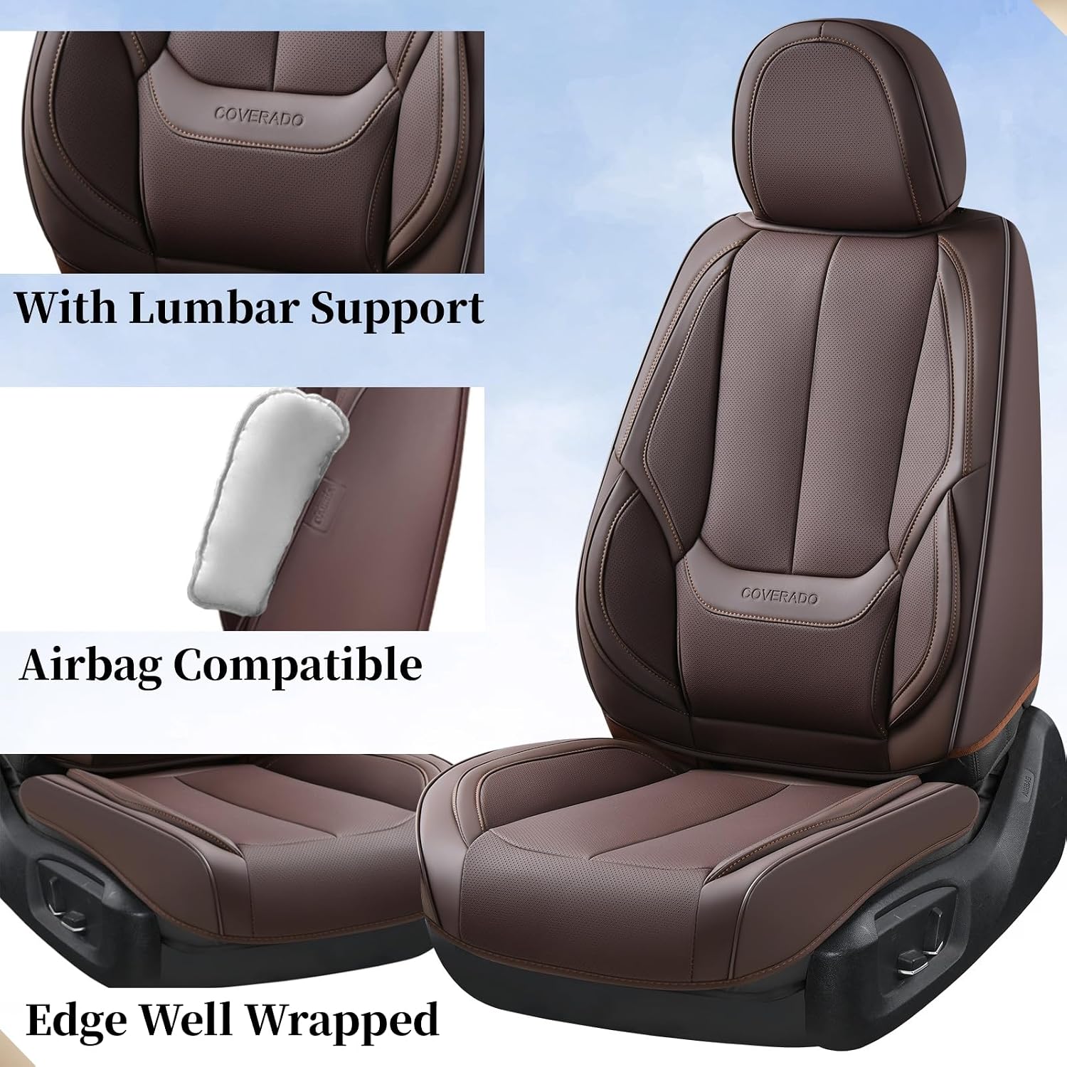 Thumbnail 3 de Coverado Car Seat Covers Full Set: Nappa Leather, Waterproof, Universal Fit
