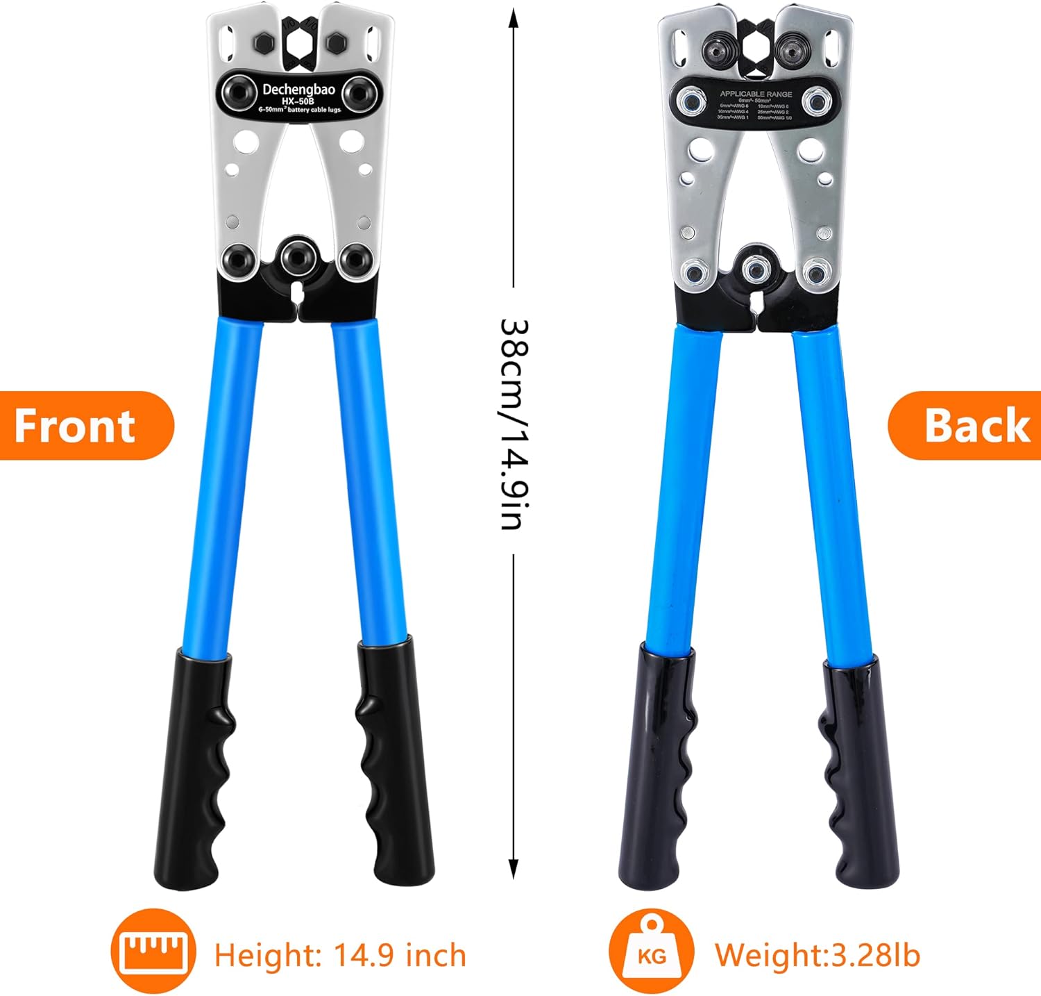 Detalle 2 de HX-50B Crimping Tool 6–50 mm² kit 🛠