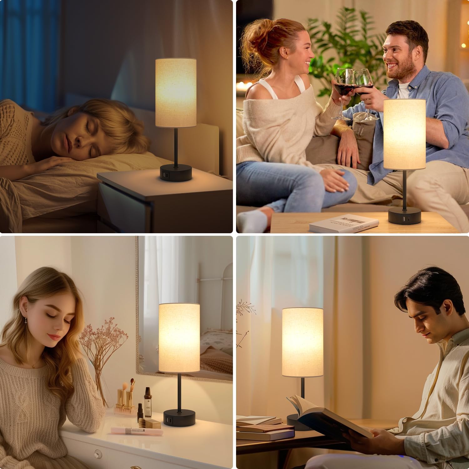 Thumbnail 6 de STANBOW Bedside Lamps Touch Control 13.8in