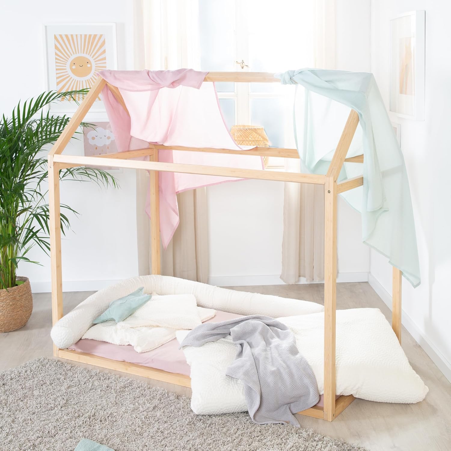 Thumbnail 5 de roba Hausbett Montessori 70 x 140 cm – Kinderbett aus FSC-Bambus, Montessori-Prinzip