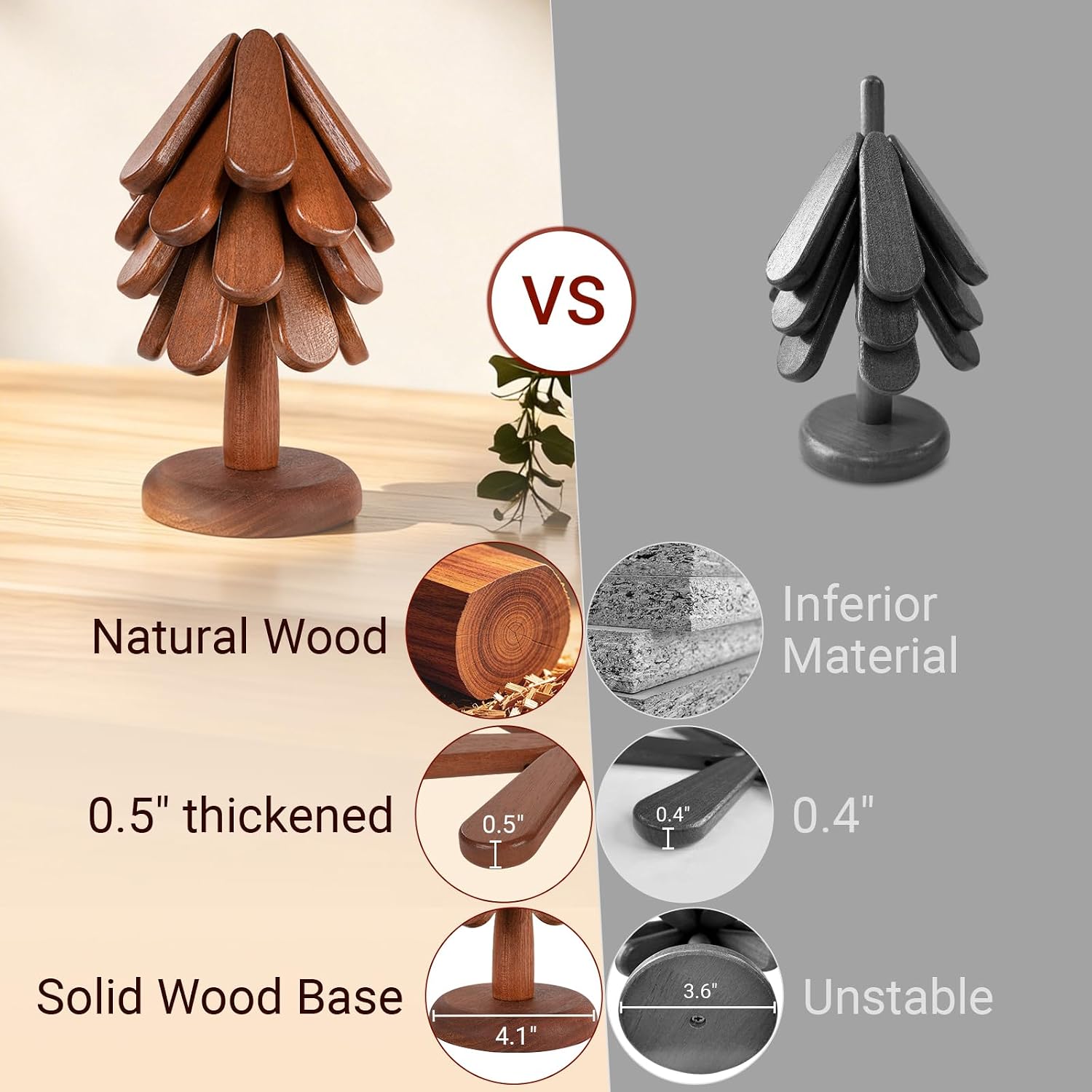 Thumbnail 5 de Wooden Tree Trivets, Sapele Wood